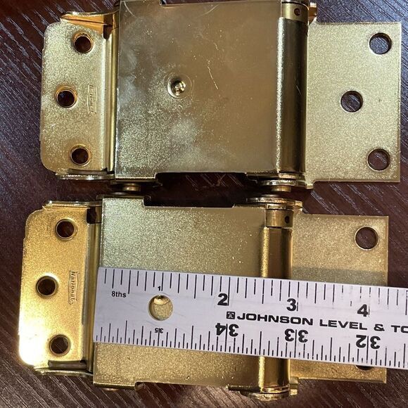 National Hardware N100-049 Double-Acting Spring Hinge in  National Hardware N100-049 Satin Brass Double-Acting Spring‎ Hinge 3 L x 3 W in.